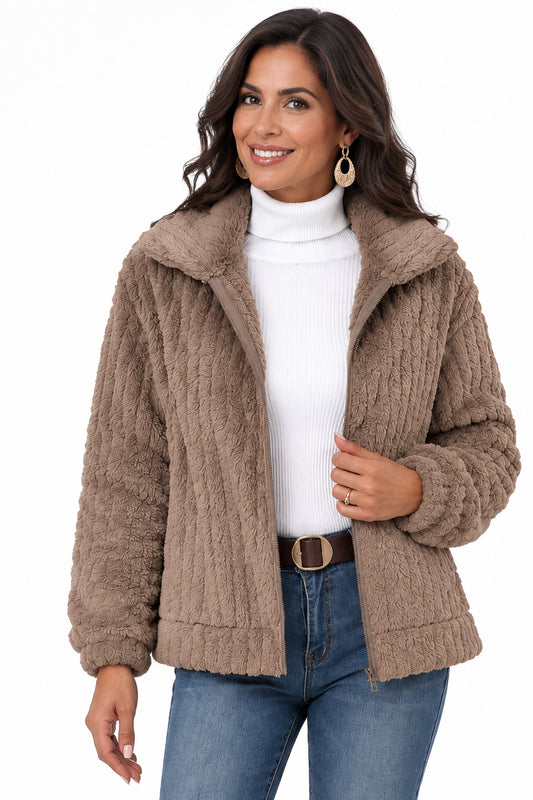 Aitana | Chaqueta de Forro Polar Mujer Cremallera Cuello Solapa