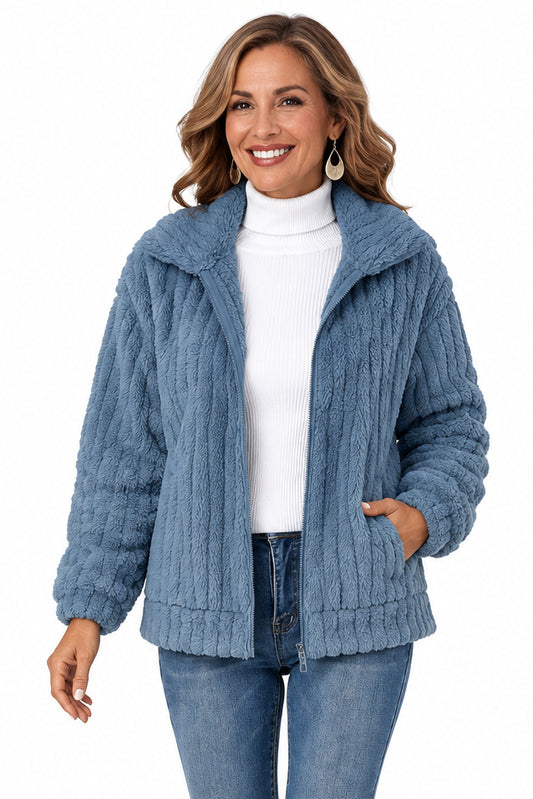 Aitana | Chaqueta de Forro Polar Mujer Cremallera Cuello Solapa