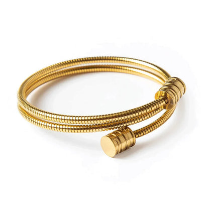 Neus | Pulsera espiral triple bañada en oro de 18 quilates