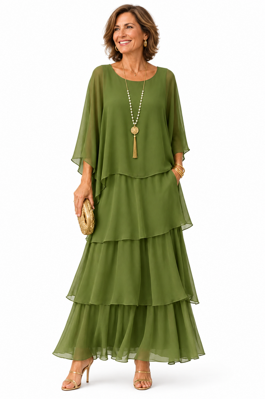 Covadonga | Conjunto Blusa Capa y Falda de Volantes