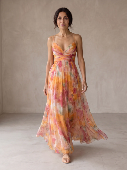 Gisela | Vestido largo con estampado floral