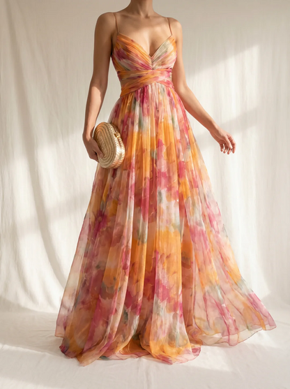 Gisela | Vestido largo con estampado floral