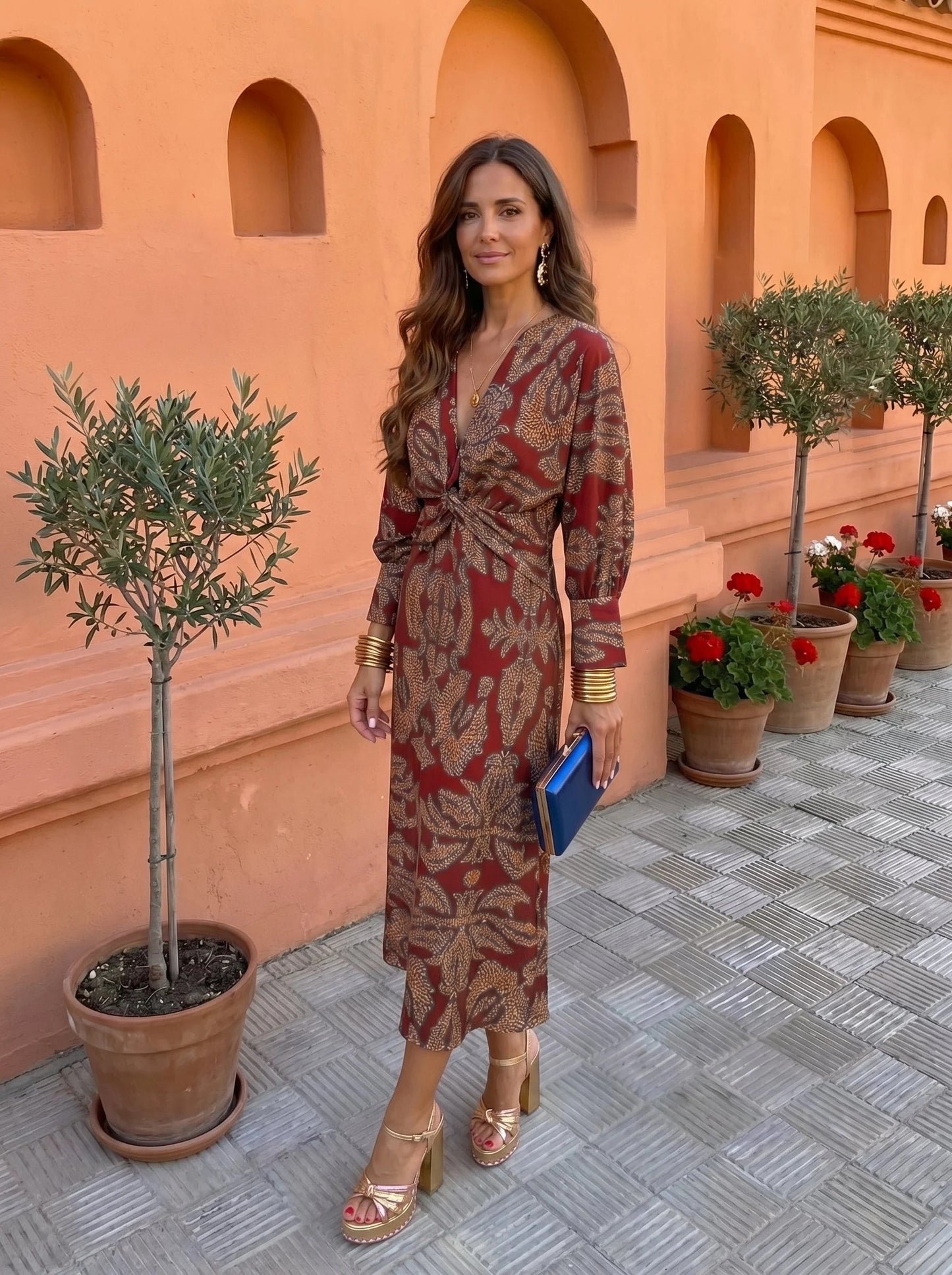 Nura | Vestido Midi Estampado Paisley