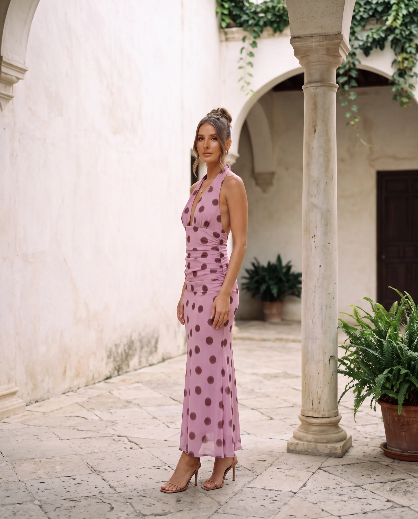 Mon | Vestido Largo De Lunares