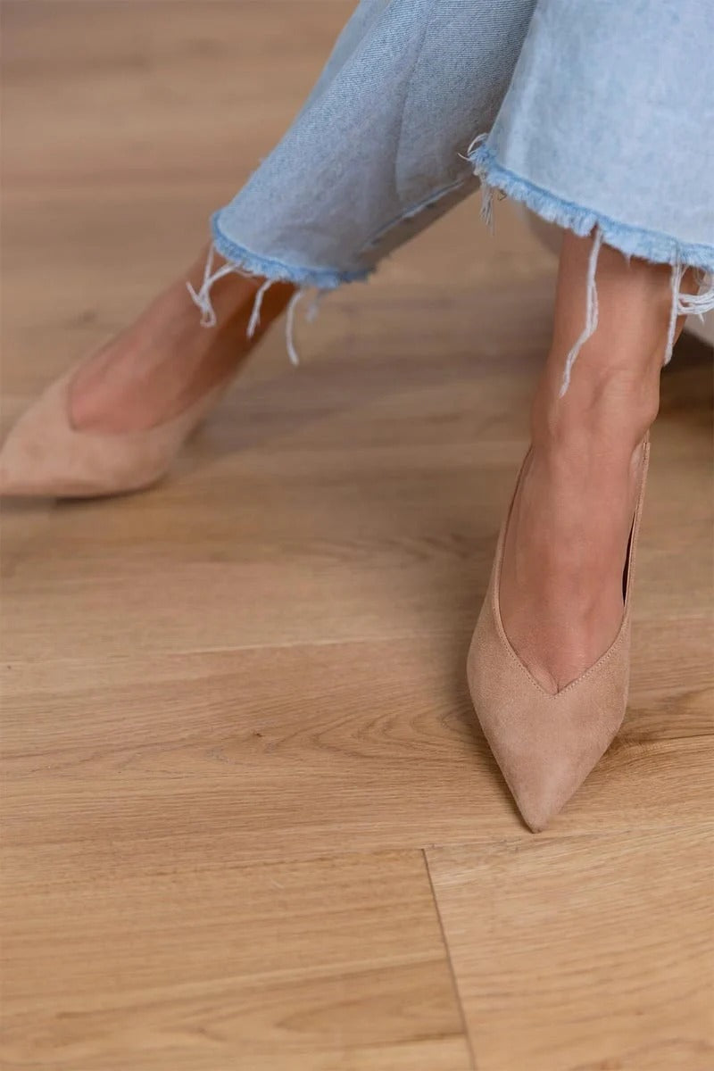 Mía | Tacones bajos nude