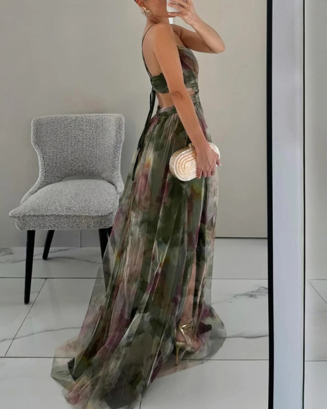 Gisela | Vestido largo con estampado floral