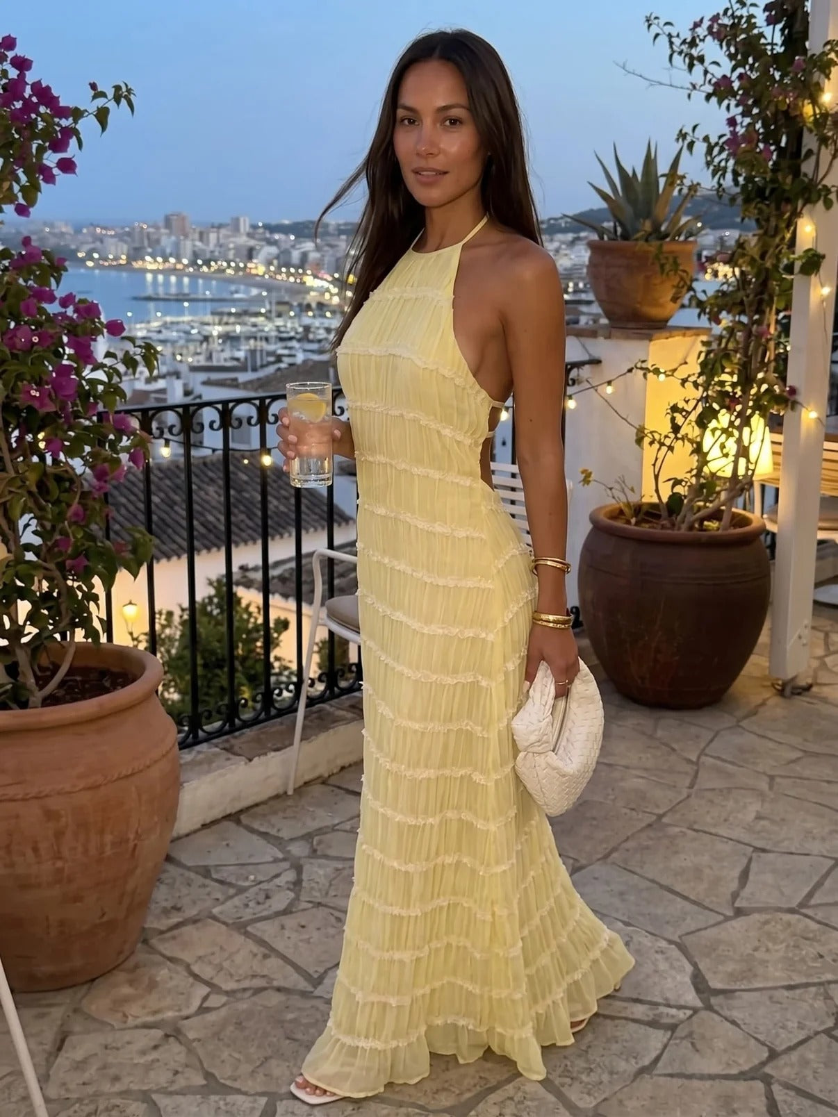 Vestido Nia – Maxivestido con escote halter