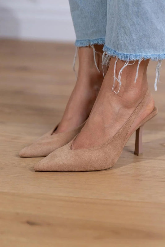 Mía | Tacones bajos nude