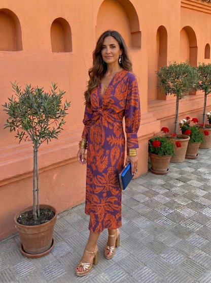 Nura | Vestido Midi Estampado Paisley