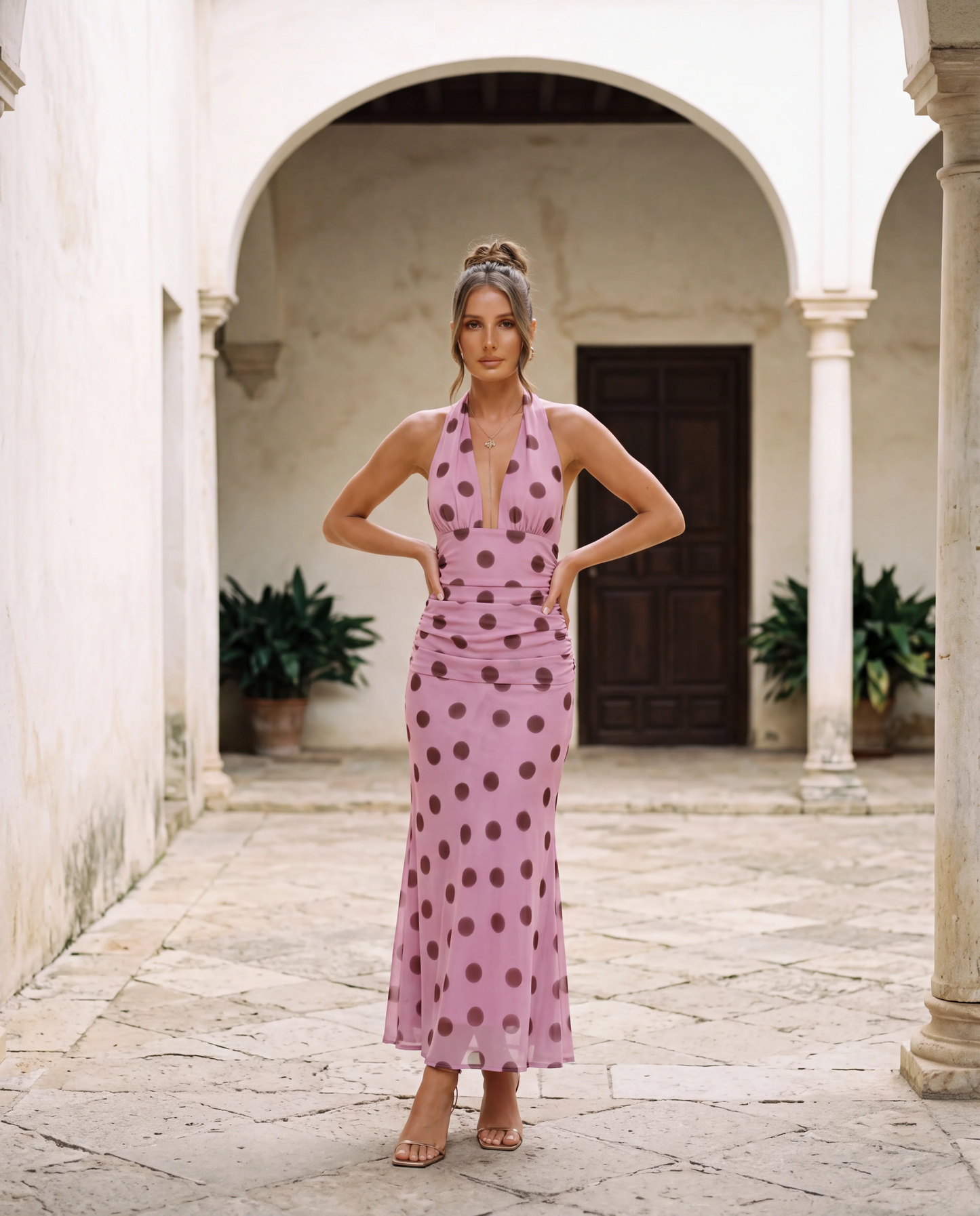 Mon | Vestido Largo De Lunares