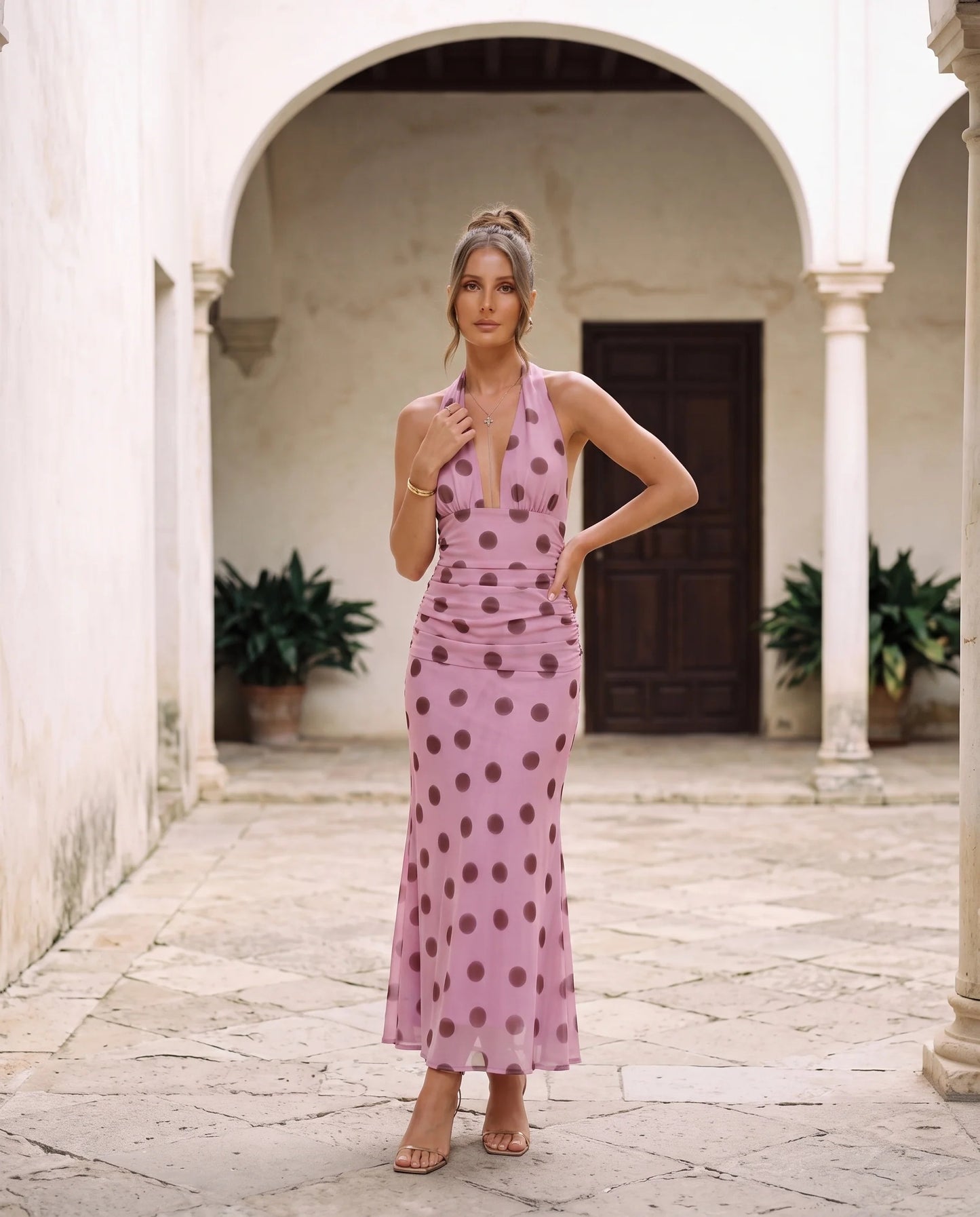 Mon | Vestido Largo De Lunares