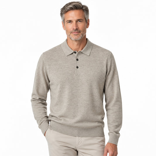 Marcos | Polo de Lana Merino de Manga Larga Hombre Punto Fino