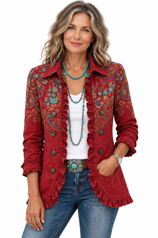 Inmaculada | Chaqueta Cachemira con Volantes