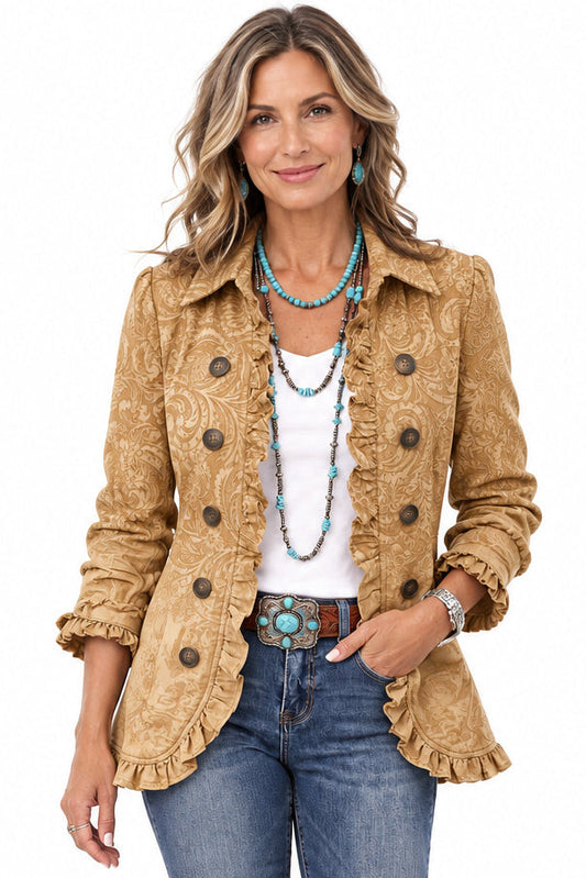 Juana | Chaqueta Estampado Relieve con Volantes